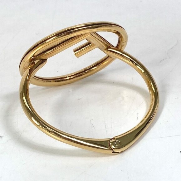 Auth FENDI FF Bracelet accessories Bangle Gold Plated Gold - Picture 3 of 6